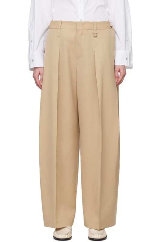 베이지 와이드 바지 Beige Wide Trousers 15349301