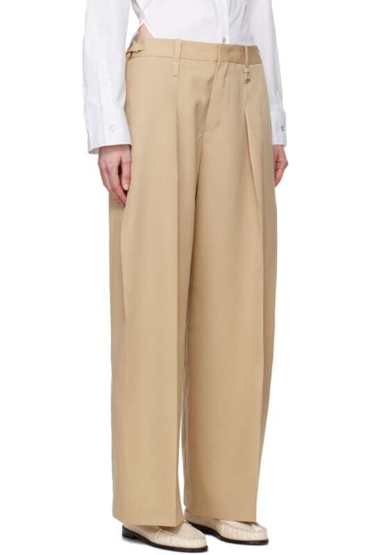 베이지 와이드 바지 Beige Wide Trousers 15349301