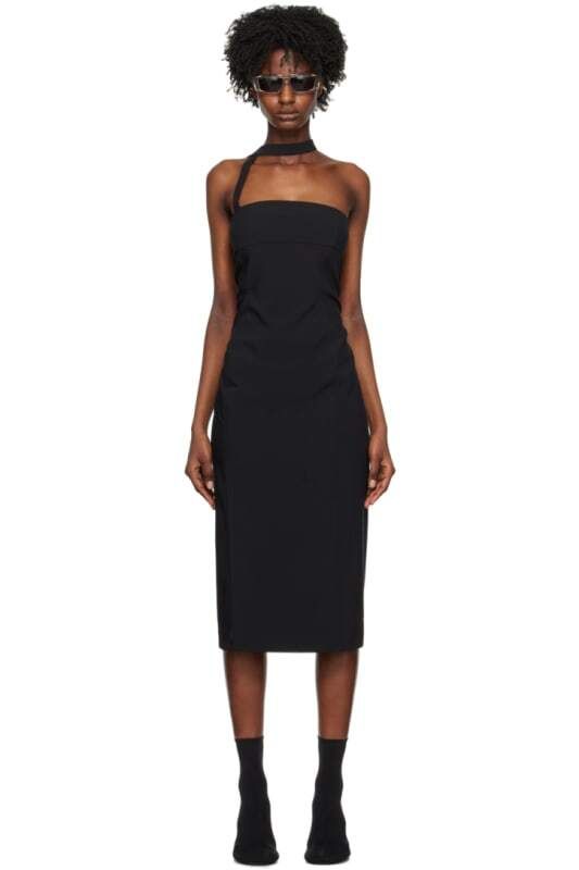 블랙 미디 드레스 Black Midi Dress 12869481