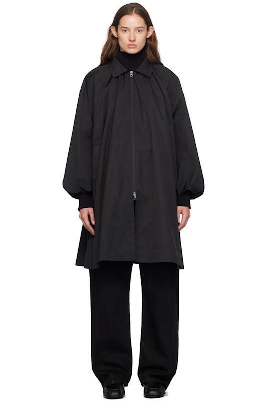 블랙 드레스 코트 Black Shirring Dress Coat 16488911