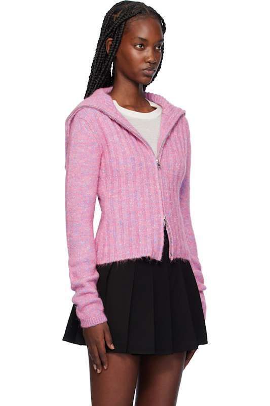 핑크 집업 가디건 Pink Highneck Zip Cardigan 16230251