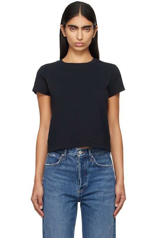 네이비 티셔츠 Navy Adine Shrunken T-shirt 16815001