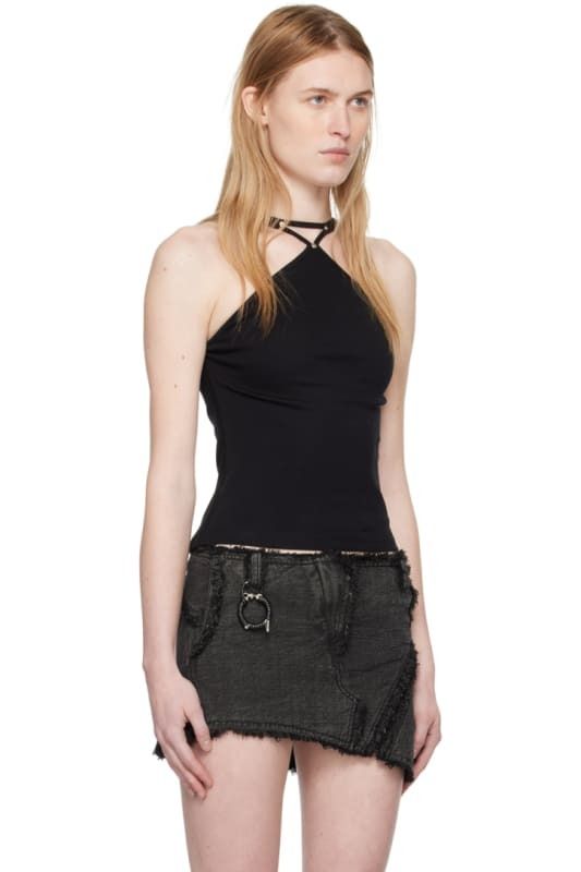블랙 탱크 탑 Black Pierced Tank Top 15593431