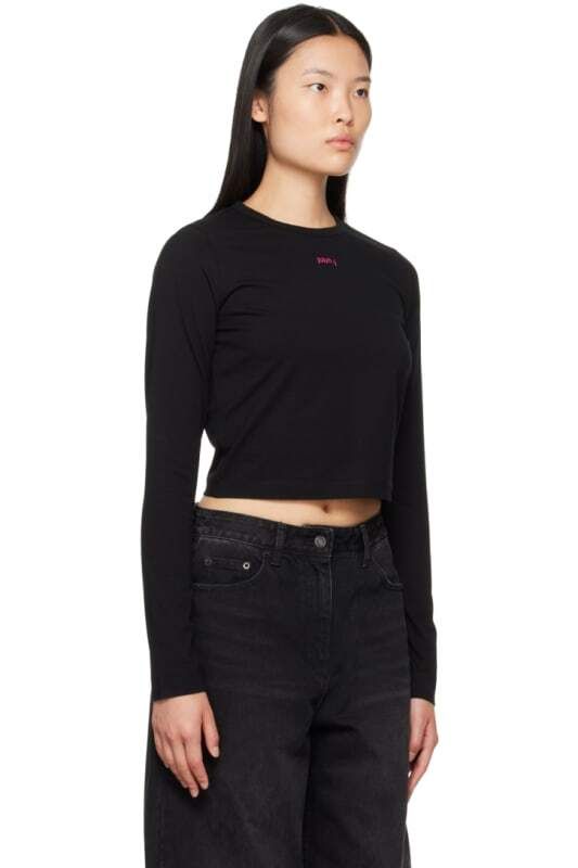 블랙 롱 슬리브 티셔츠 Black Long Sleeve T-Shirt 13744531