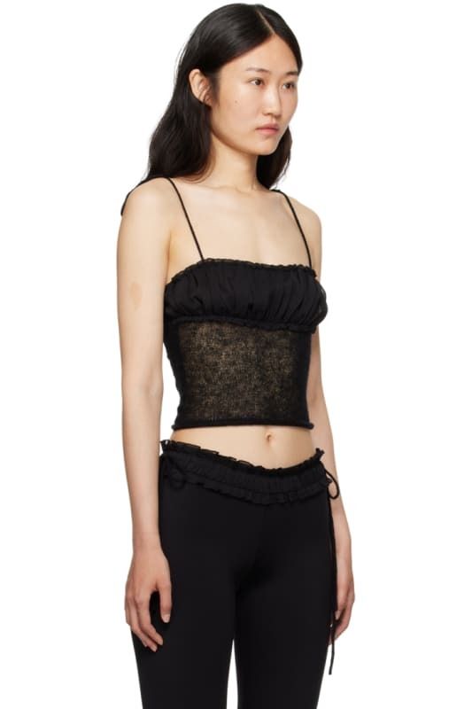 블랙 탱크 탑 Black Ruched Tank Top 13611291