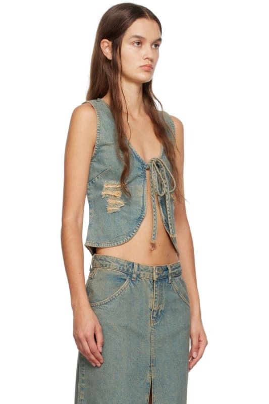 블루 데님 탱크 탑 Blue Chani Denim Tank Top 13714481