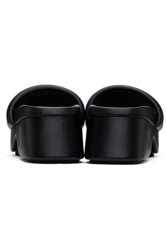 블랙 플랫폼 가죽 슬리퍼 Black Platform Sheep Leather Float Slides 14717521