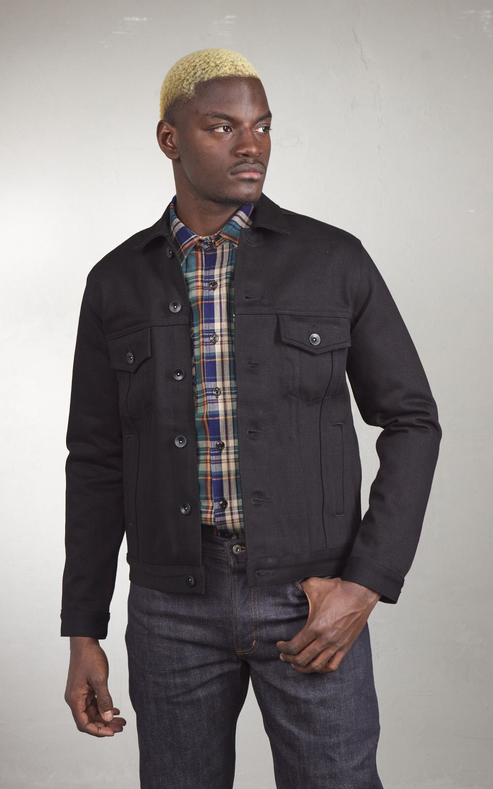 데님 자켓 솔리드 블랙 UB942 Denim Jacket Heavyweight Solid Black Selvedge 21oz 193947