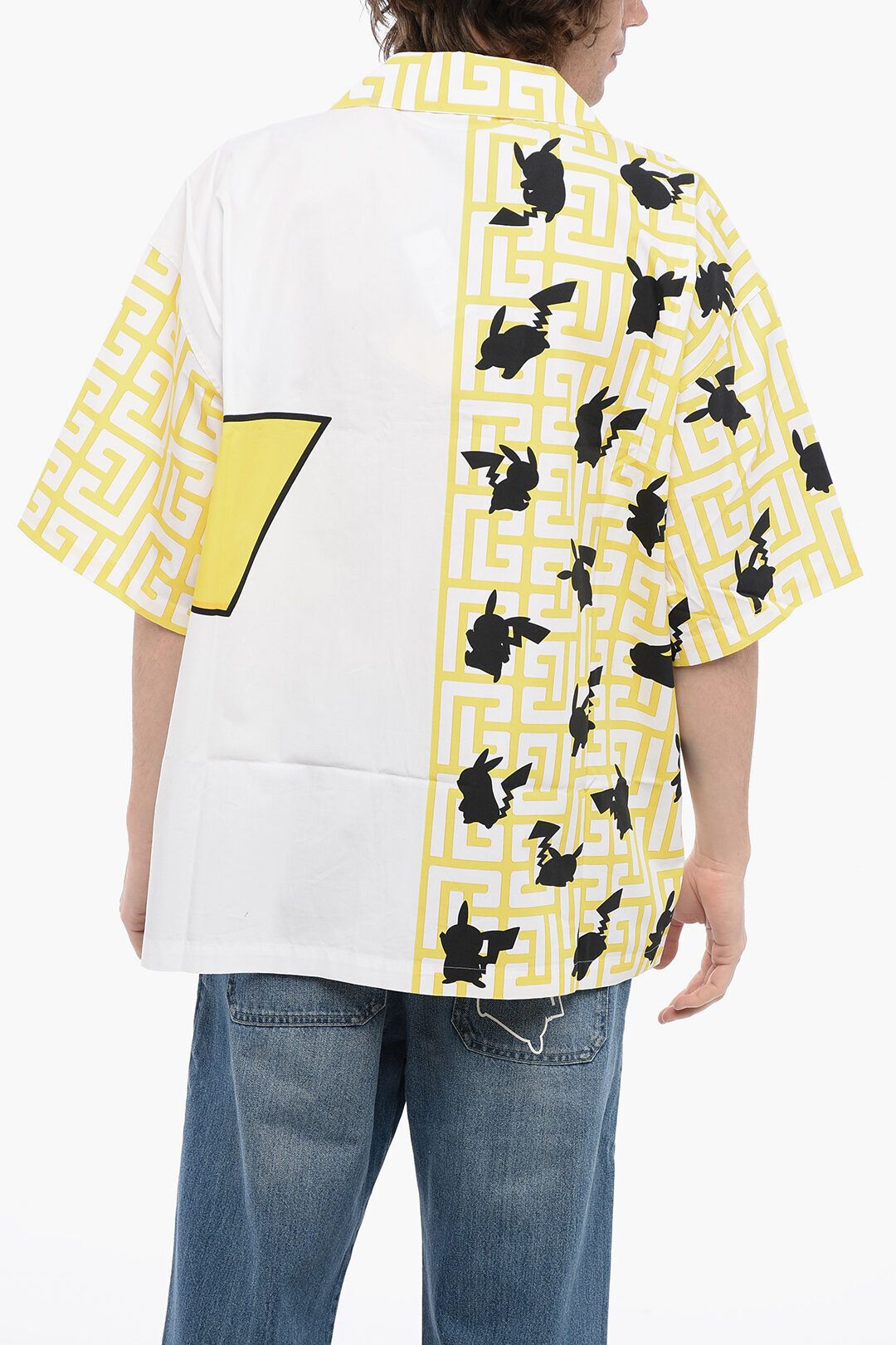 x 프린팅 코튼 볼링 셔츠 BALMAIN X POKEMON Printed Cotton Bowling Shirt 621692