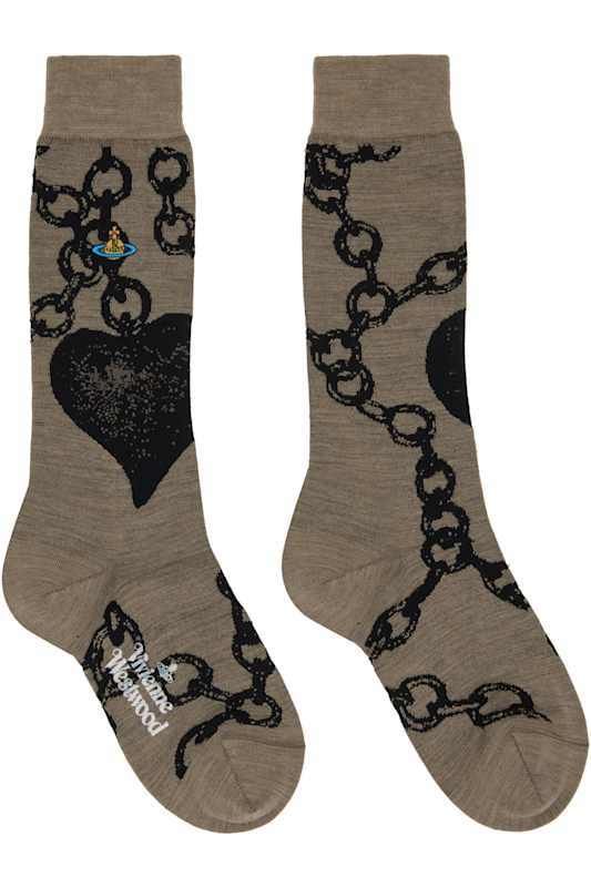 체인 삭스 Taupe Chain Socks 16287841