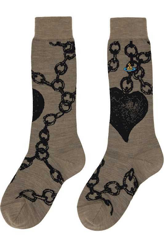 체인 삭스 Taupe Chain Socks 16287841
