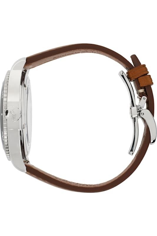 실버 브라운 폴로 플레이어 시계 Silver & Brown Polo Player Watch 17531371