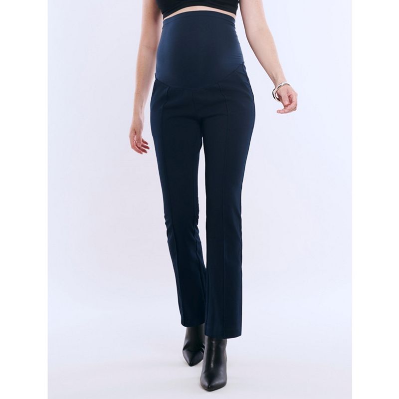 여성 핏 오버 더 슬림 스트레이트 팬츠 Women's Mia Secret Fit Over the Belly Slim Straight Leg Pant - Motherhood Maternity 20054486 Navy