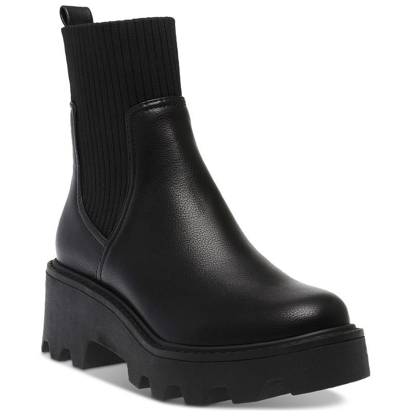 여성 빌라 첼시 솔 부티 Women's Villa Chelsea Lug Sole Booties 20194515 Black