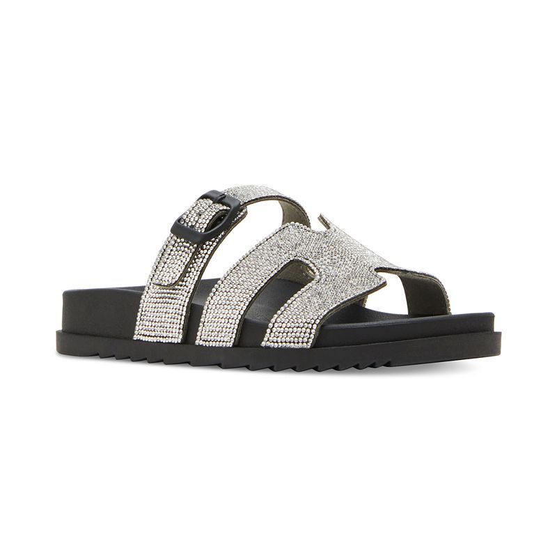 여성 엠보 슬리퍼 샌들 Women's Darling Rhinestone Embellished Footbed Slide Sandals 18700955 Black/Rhinestone