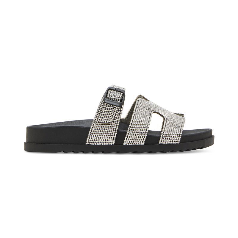 여성 엠보 슬리퍼 샌들 Women's Darling Rhinestone Embellished Footbed Slide Sandals 18700955 Black/Rhinestone