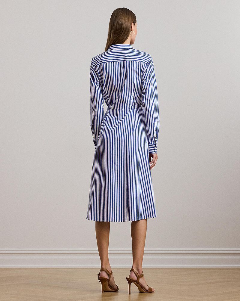 스트라이프 타이 셔츠 드레스 Striped Tie Front Broadcloth Shirt Dress 5387621