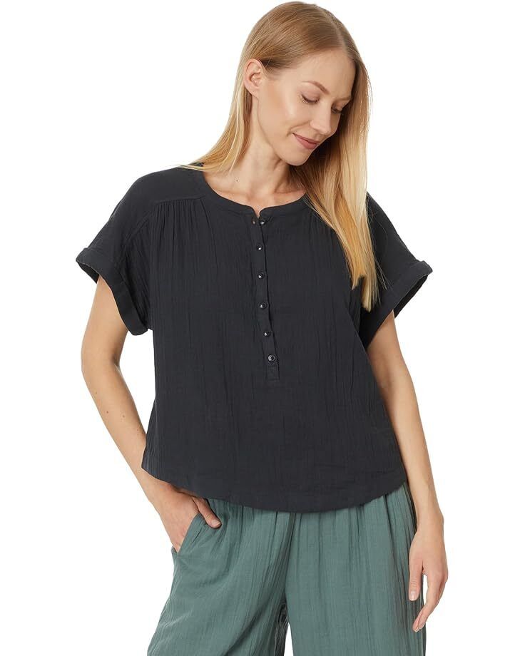 여성 더블 숏 슬리브 Women's PACT Coastal Double Gauze Short Sleeve Popover  99698373