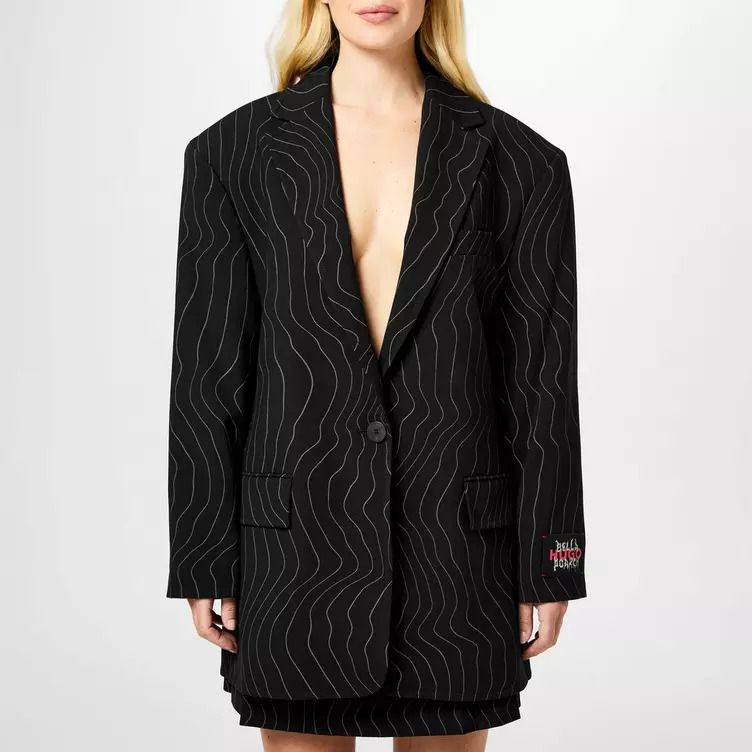 x 오버사이즈 핏 자켓 X Bella Poarch Oversized Fit Pinstripe Jacket 60298703