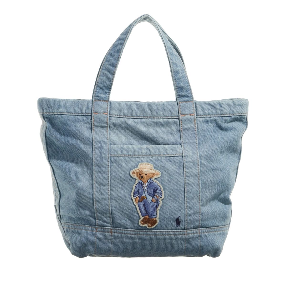 폴로 랄프 로렌 워시드 데님 토트 Polo Ralph Lauren Sm Pp Tote-Tote-Small Washed Denim                        Tote A0478231