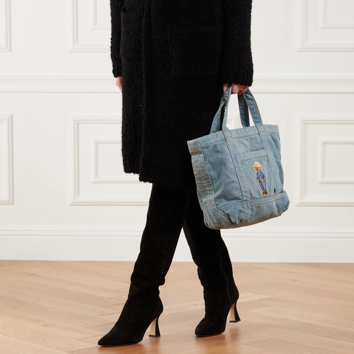 폴로 랄프 로렌 워시드 데님 토트 Polo Ralph Lauren Sm Pp Tote-Tote-Small Washed Denim                        Tote A0478231