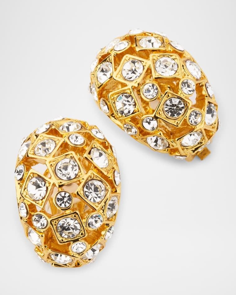크리스탈 귀걸이 Crystal Cluster Clip-On Earrings prod276160419SILVER