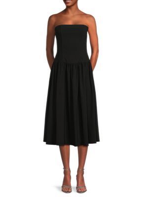 코르셋 미디 오프 더 숄더 드레스 Corset Bodice Midi Off The Shoulder Dress 0400021646251 BLACK