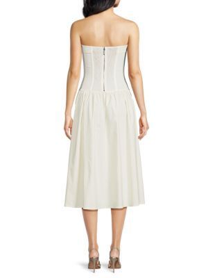 코르셋 미디 오프 더 숄더 드레스 Corset Bodice Midi Off The Shoulder Dress 0400021646251 BLACK