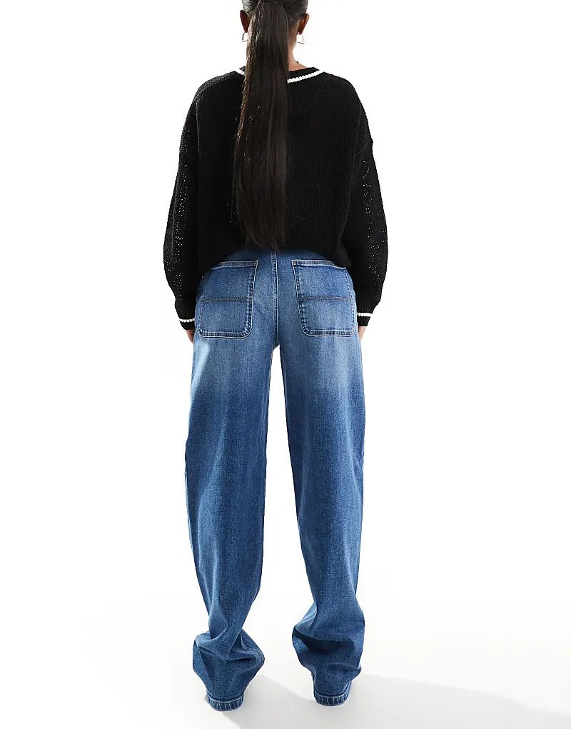 데님 Gia   Lockere Jeans in mittelblauer Waschung mit mittelhohem Bund 206887377Mittelblau