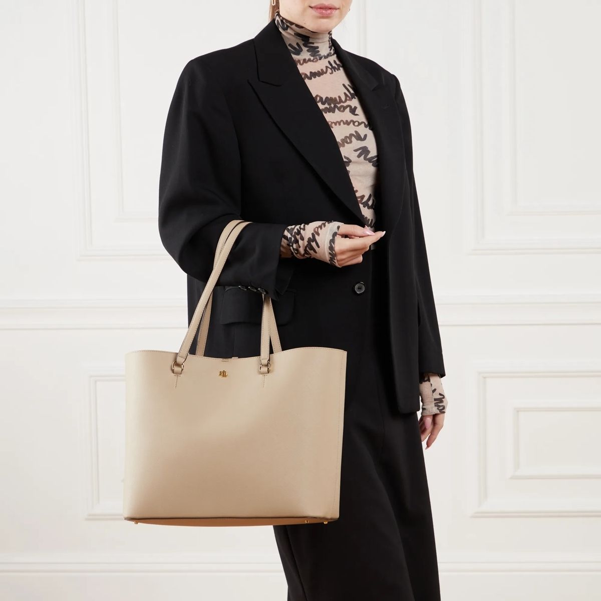 로렌 랄프 쇼퍼백 Lauren Ralph Lauren Karly-Tote-Large Birch Tan                        Shopper A0478263