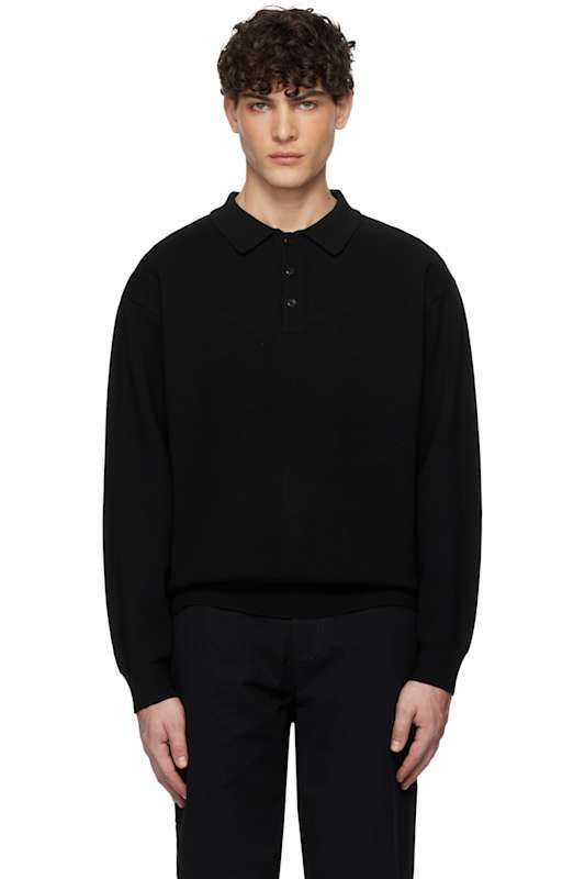 블랙 넥 카라 니트 폴로 Black Collar L/S Knit Polo 17532771