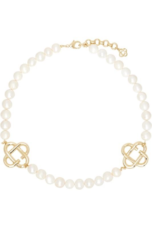 화이트 미디움 진주 로고 목걸이 White Medium Pearl Logo Necklace 16848831