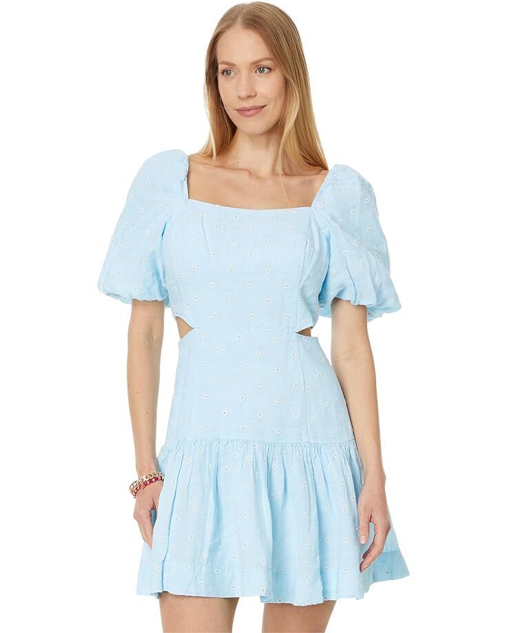 여성 슬리브 린넨 드레스 Women's Lilly Pulitzer Kylanne Elbow Sleeve Embr Linen Dress  99688291088987