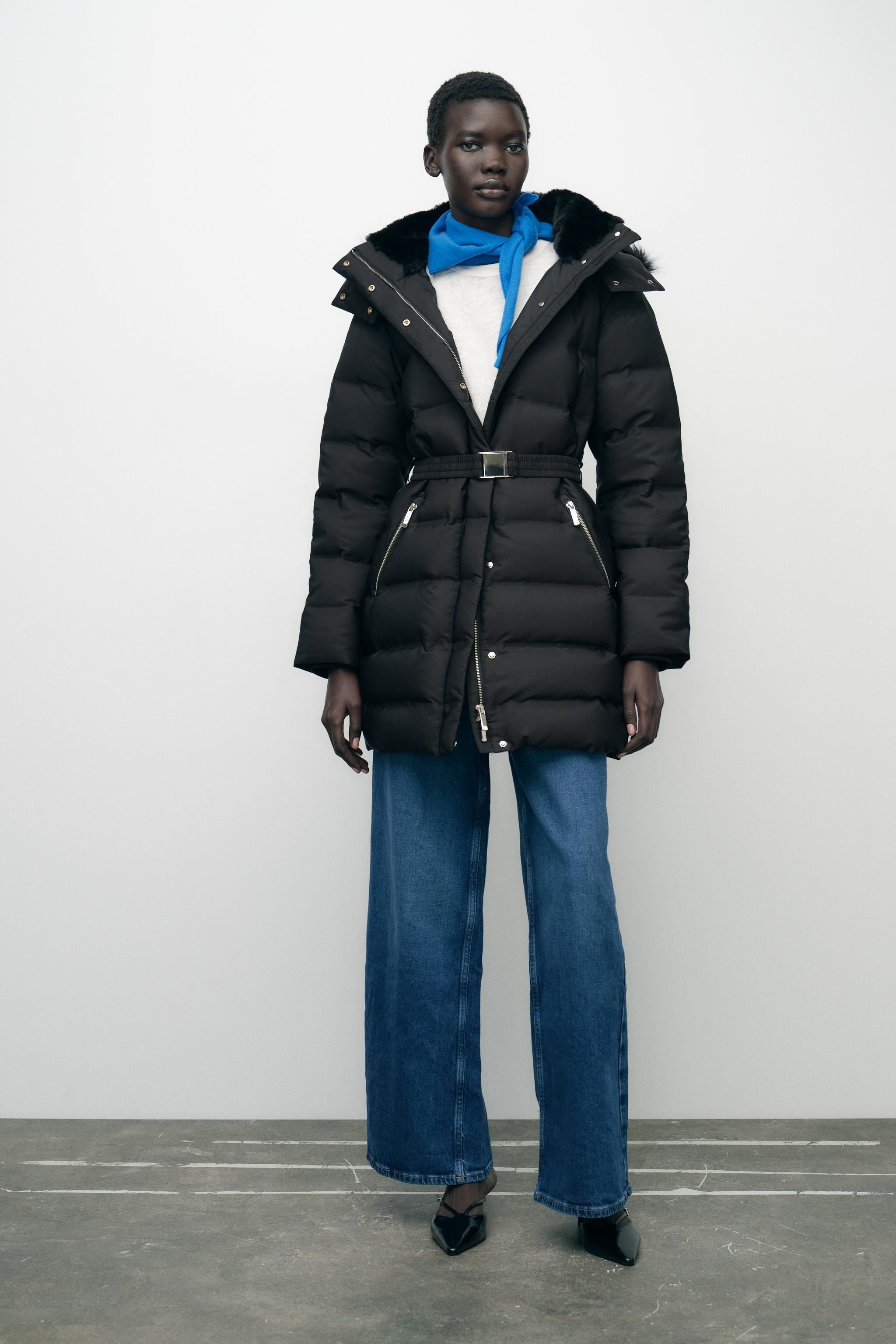 Hooded puffer jacket zara online