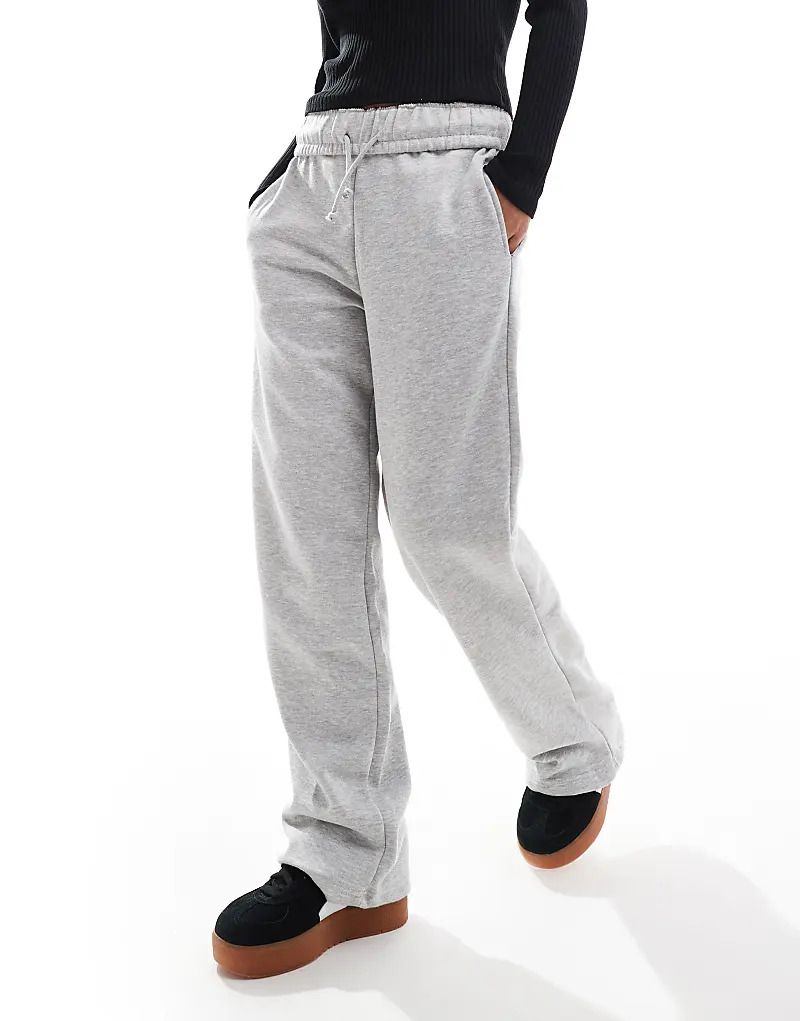 그레이 & Boyfriend-Jogginghose in Grau mit weitem Bein und Umschlag 207731645GRAU