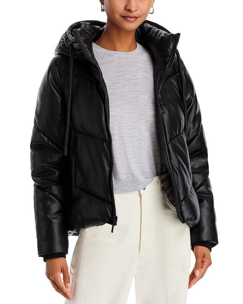포우 가죽 푸퍼 자켓 Faux Leather Puffer Jacket 4668346