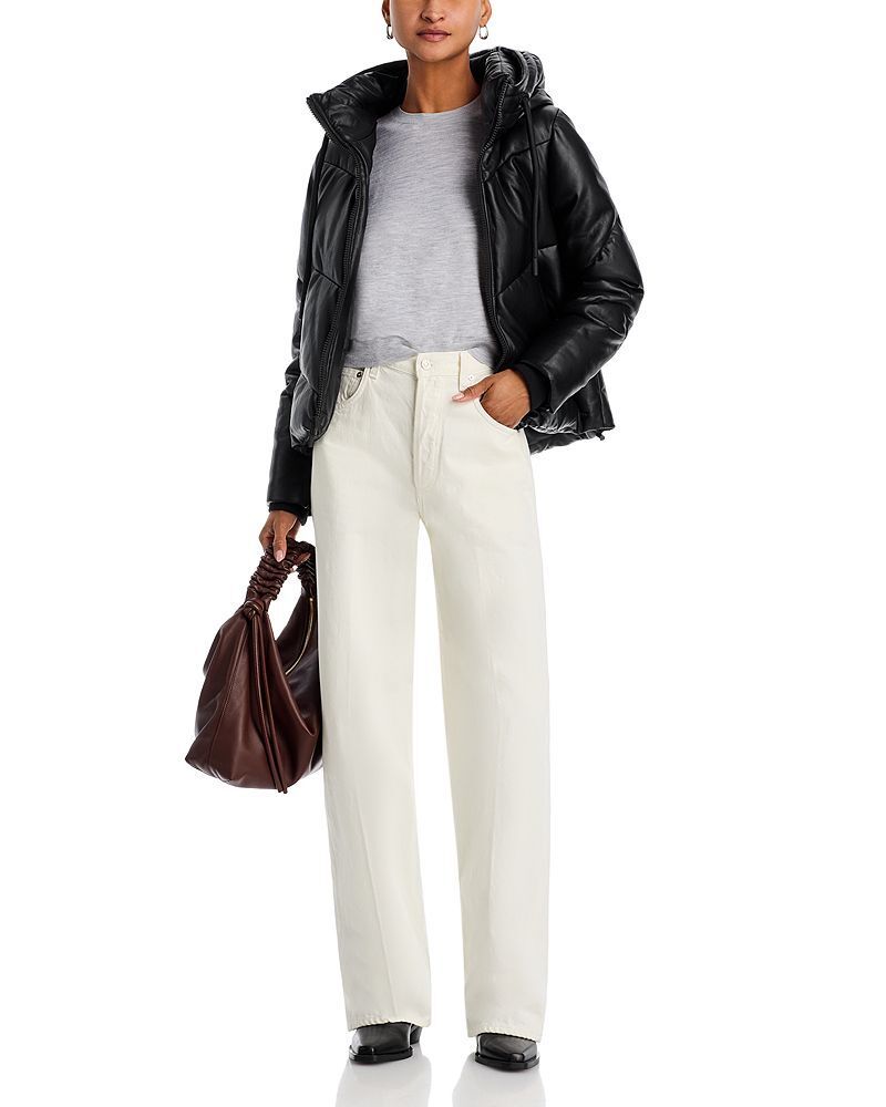 포우 가죽 푸퍼 자켓 Faux Leather Puffer Jacket 4668346