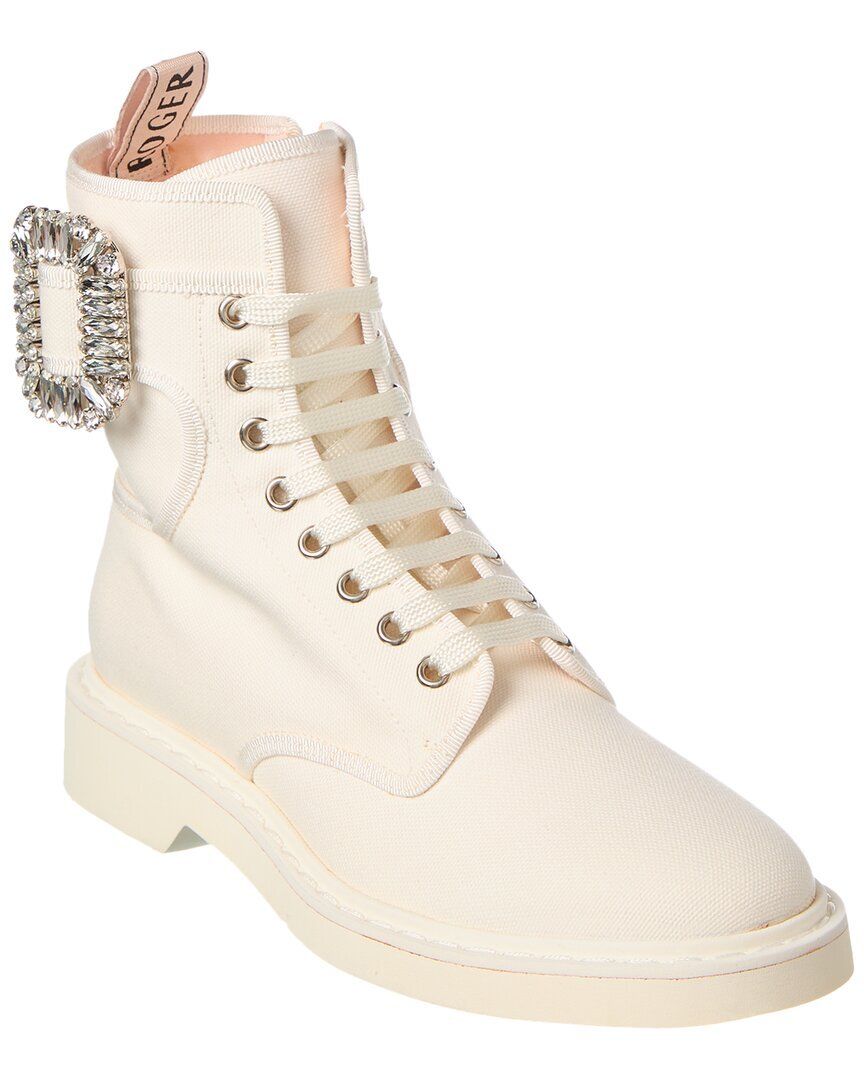 로고 비브 캔버스 부츠 Roger Vivier Logo Plaque Viv Canvas Boot 1313148689