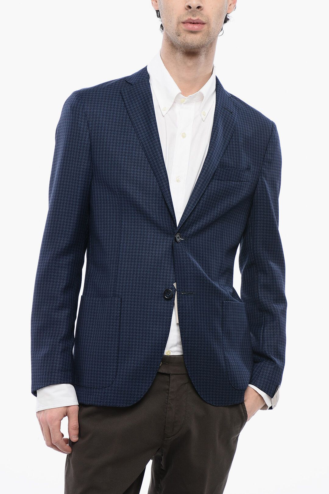 하운드투스 울 게이트 블레이저 17,25 Microns Houndstooth Wool GATE Blazer 526067
