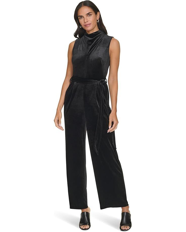 여성 캘빈 클라인 벨벳 트위스트 넥 점프수트 Women's Calvin Klein Velvet Twist Neck Jumpsuit  99960633