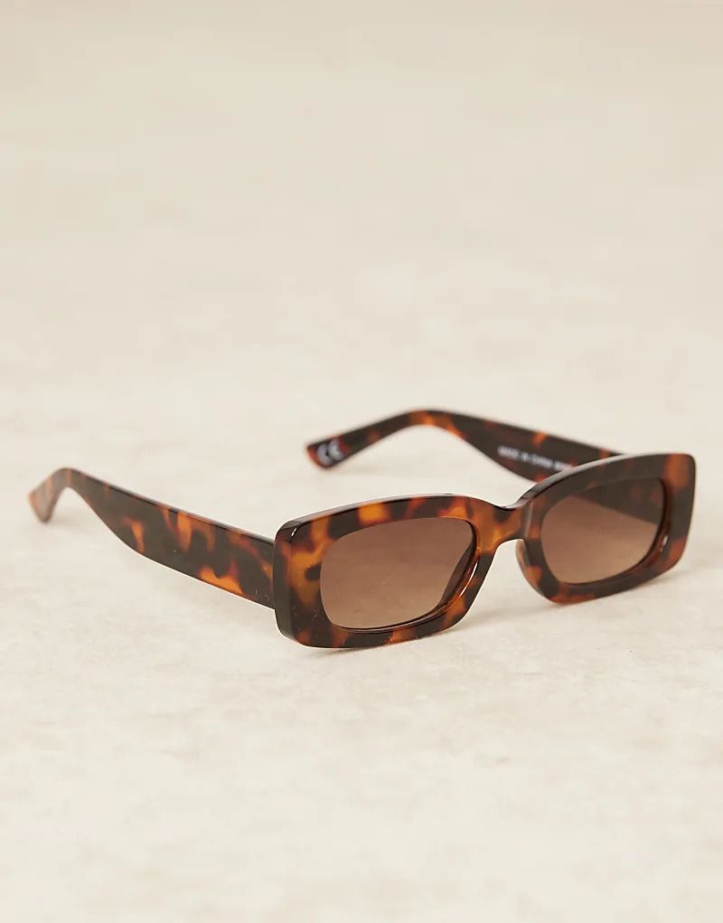 Mittelgroße eckige Sonnenbrille in Schildplatt 207466258BRAUN