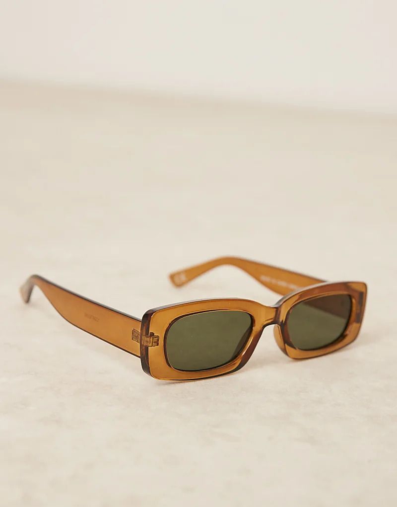 Braune, mittelgroß eckige Sonnenbrille 207466291BRAUN