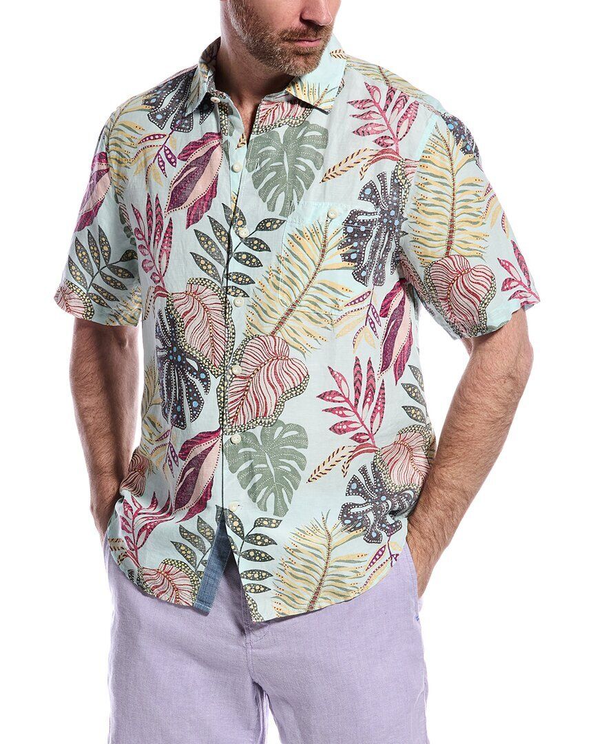 린넨 레트로 셔츠 Tommy Bahama Sand Linen Retro Vines Linen-Blend Shirt 1010100263