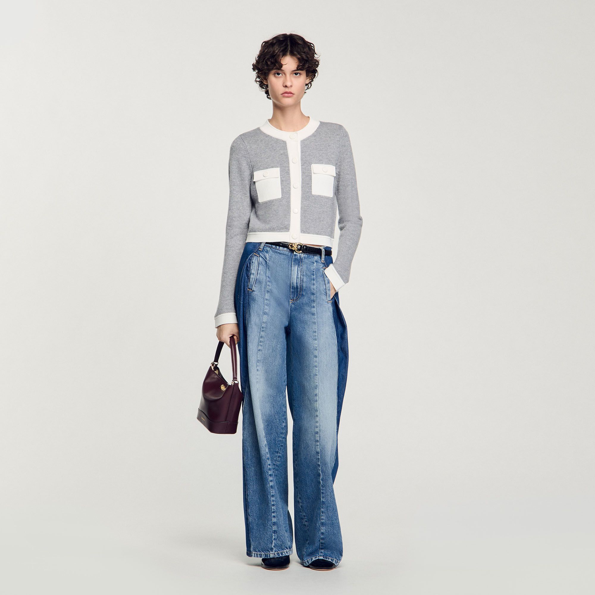 투톤 가디건 Two-tone cardigan SFPCA0117424