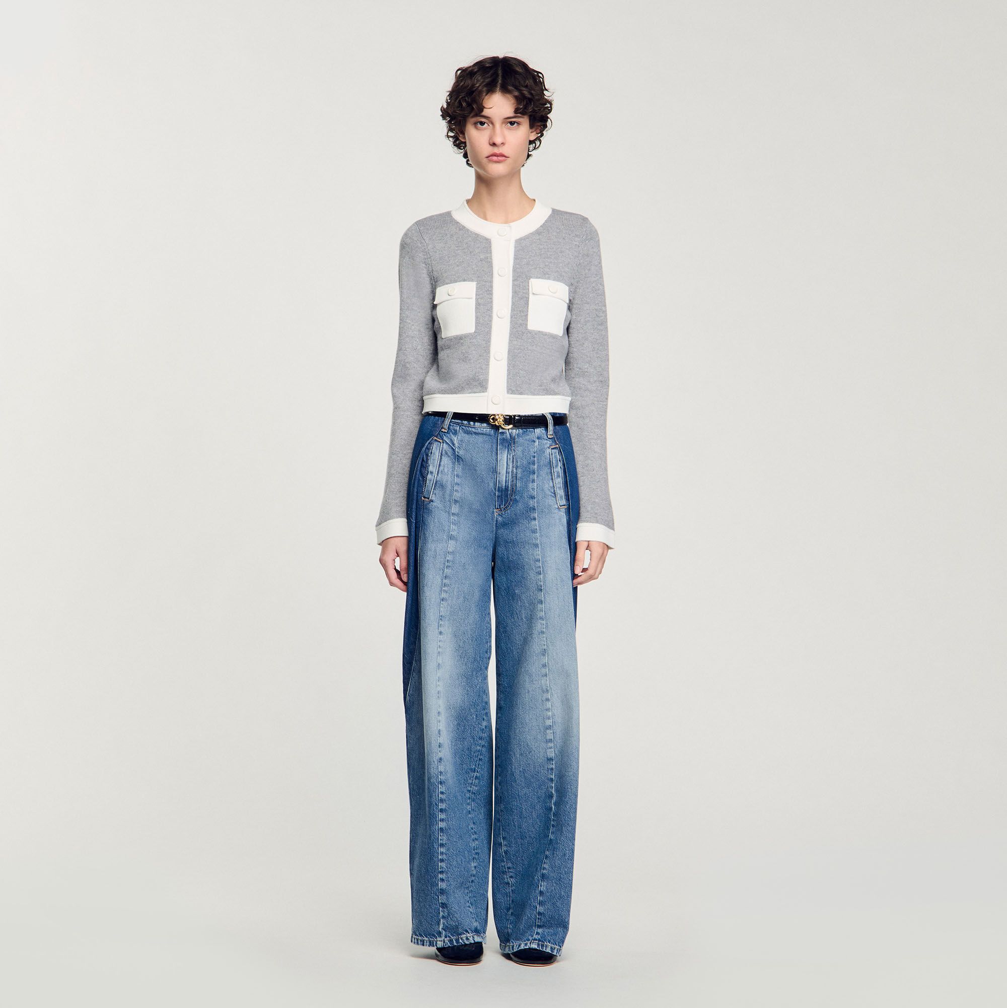 투톤 가디건 Two-tone cardigan SFPCA0117424