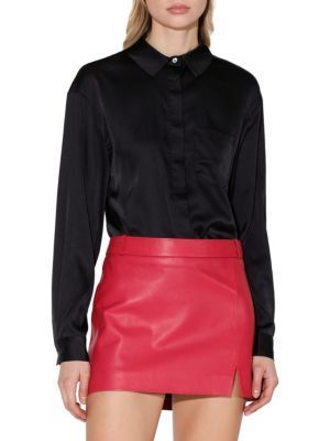 새틴 셔츠 Bella Satin Shirt 0400017897226 BLACK