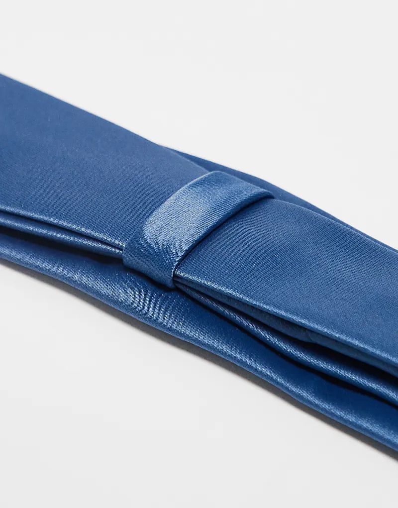 새틴 블루 Krawatte aus Satin in Blau 207305999Stormy weather