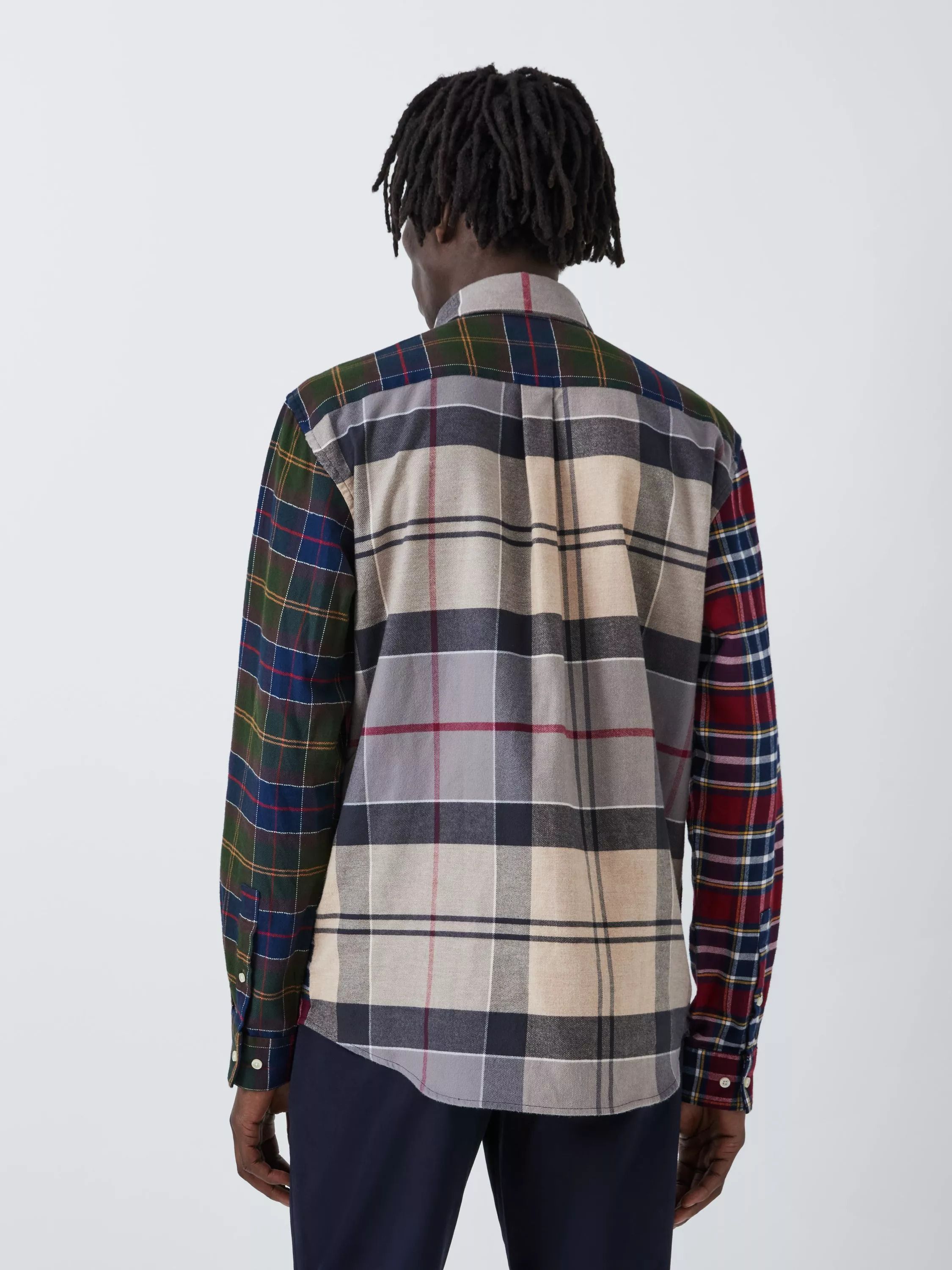 타탄 체크 패치워크 셔츠 멀티 Tomorrow's Archive Mutan Tartan Patchwork Shirt, Multi Tartan 112286687