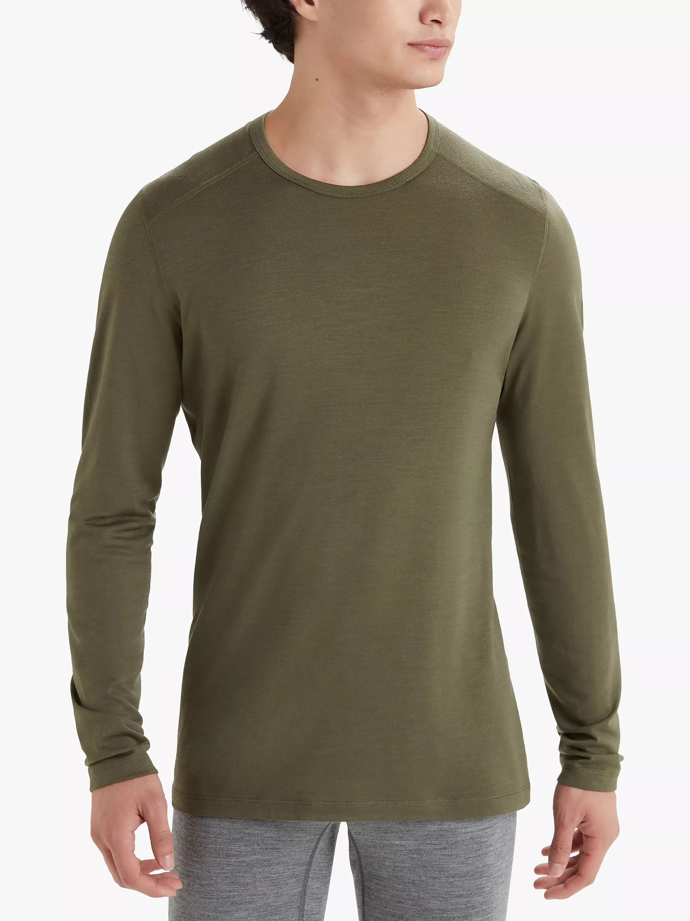 남성 오아시스 크루넥 넥 탑 Men's 200 Oasis Crew Neck Base Layer Top 111159257 Khaki