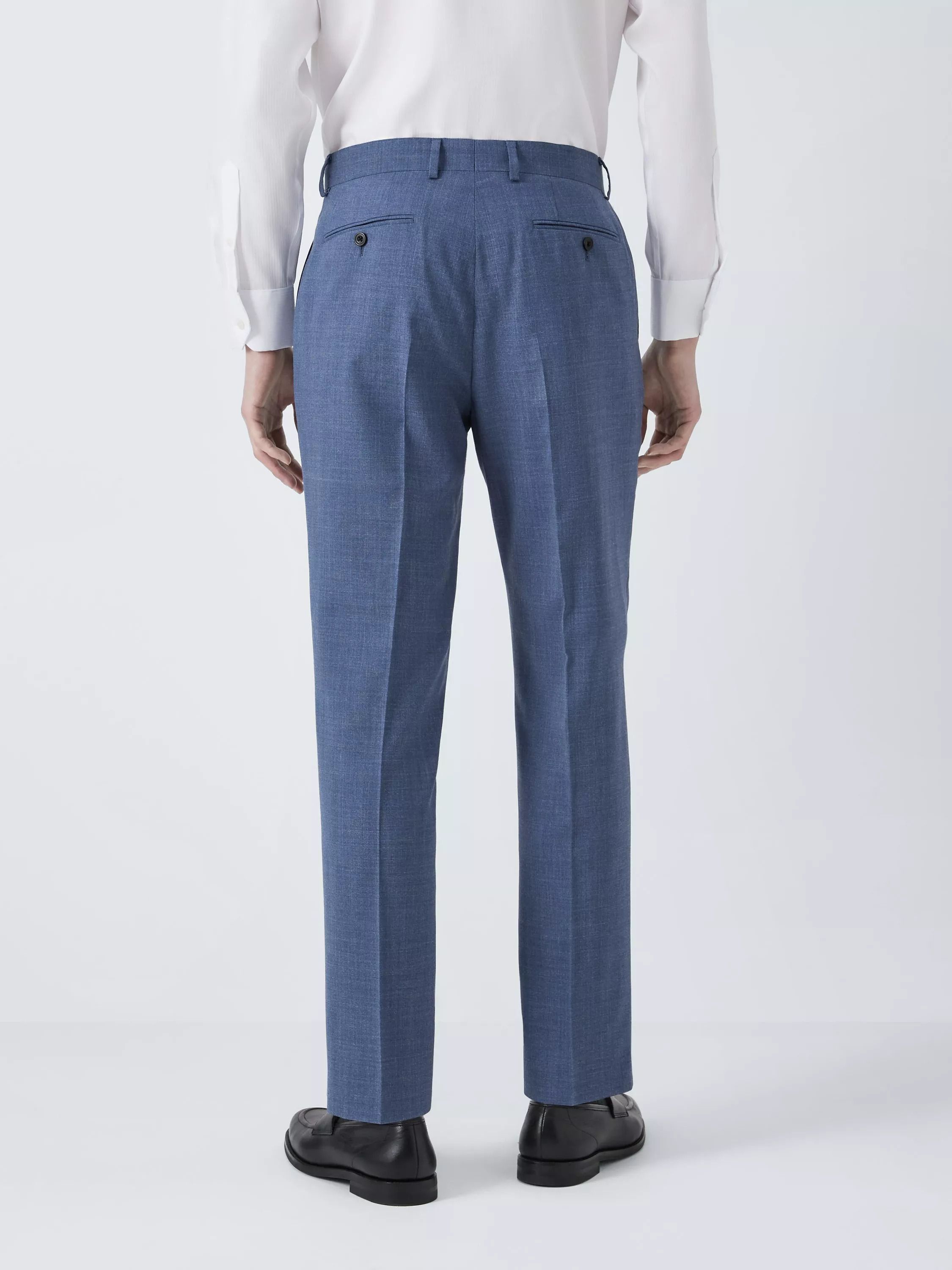 울 멜란지 레귤러 핏 바지 미드 블루 Warwick Wool Melange Regular Fit Trousers, Mid Blue 111485767